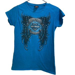 Women’s Legendary Harley Davidson Blue T-Shirt Cherokee, NC size Medium‎